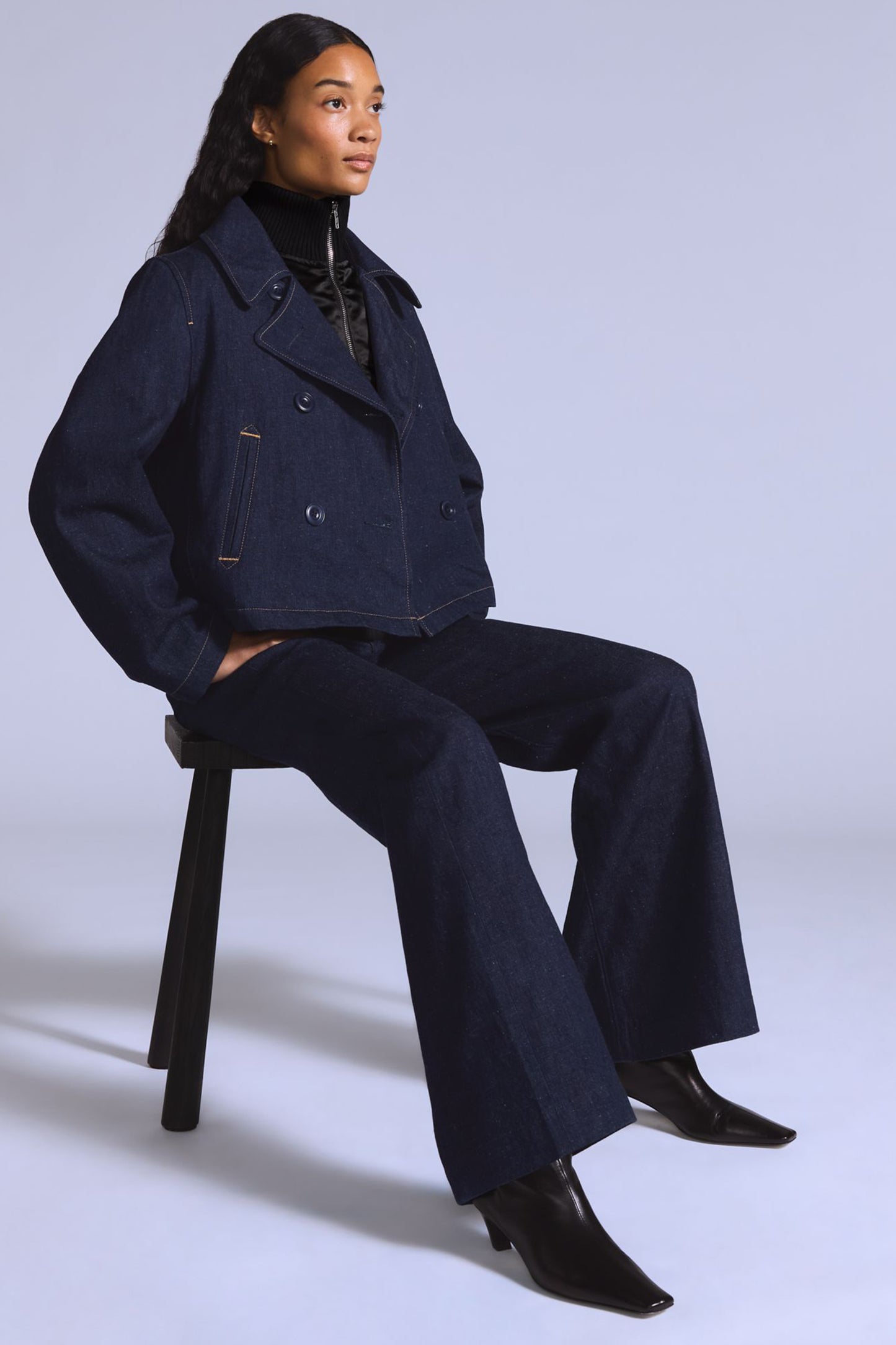 Blue Tab Mariner Peacoat Nep Rinse Moj