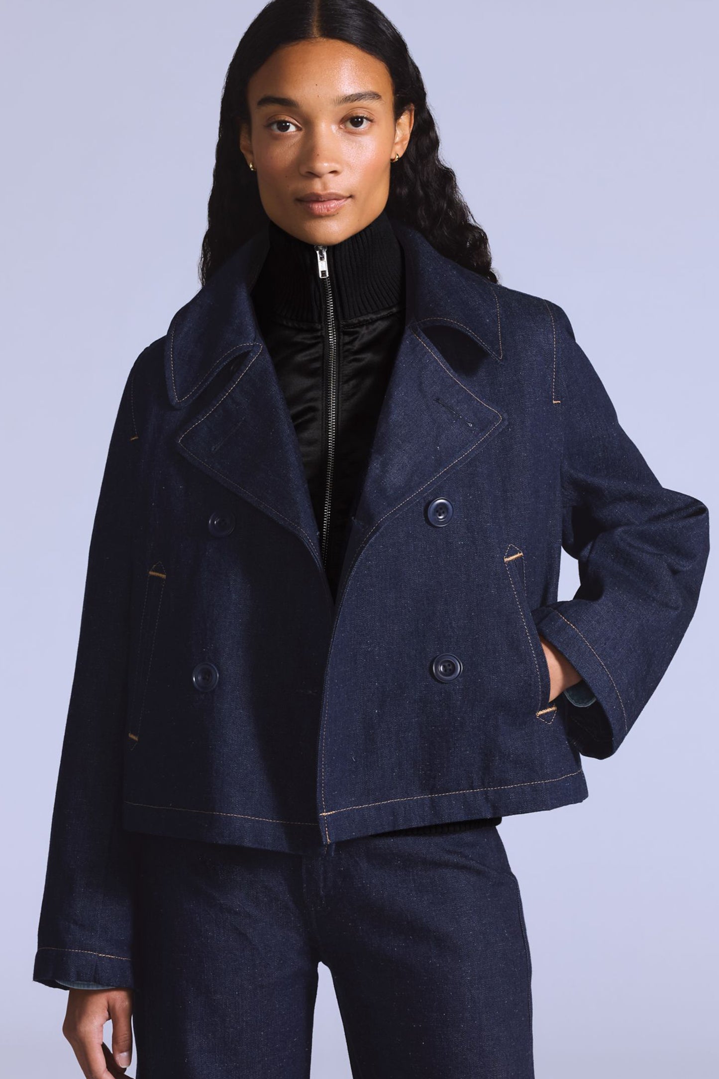 Blue Tab Mariner Peacoat Nep Rinse Moj