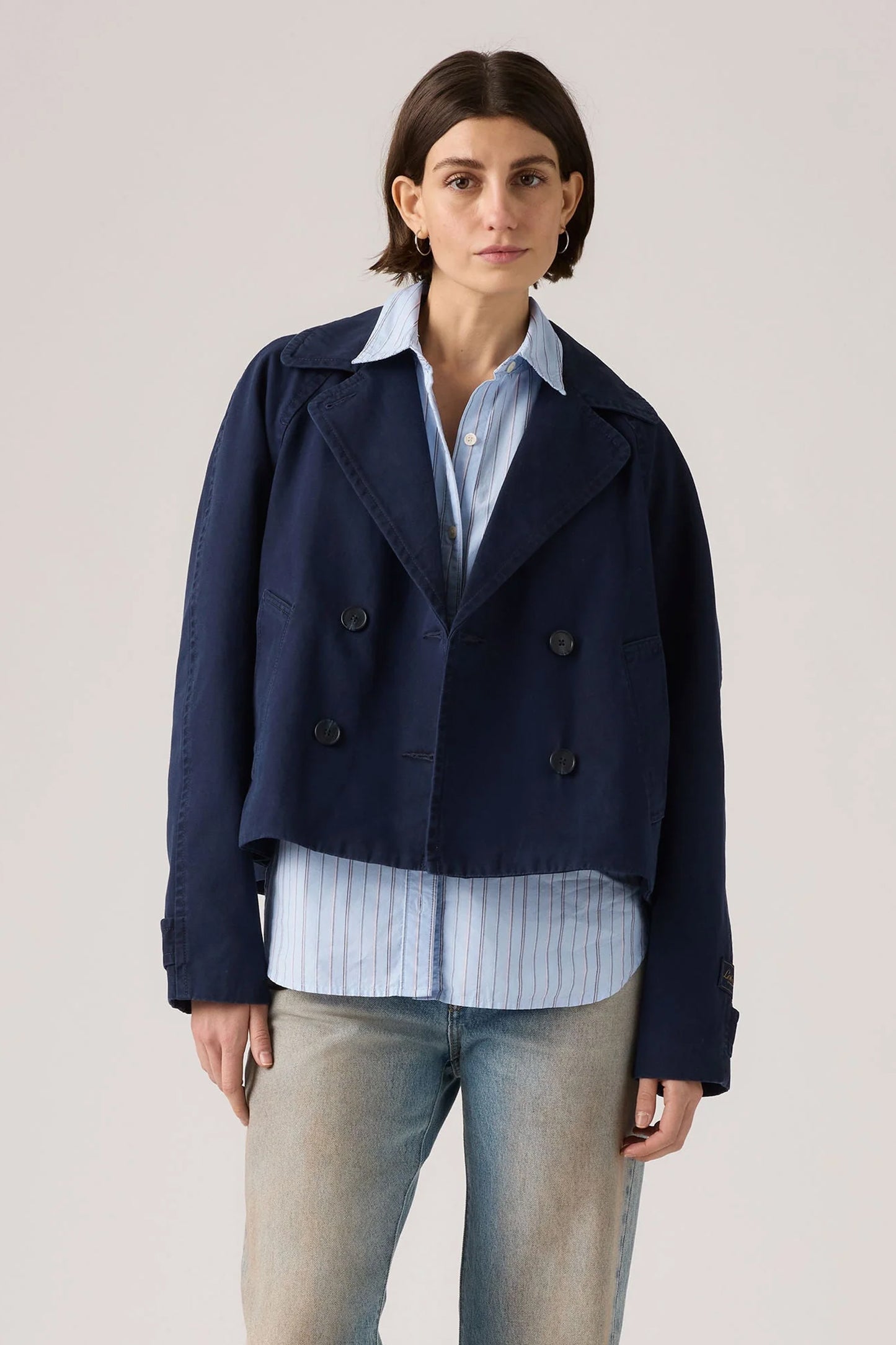 Bree Crop Swing Trench Nightwatch Blue