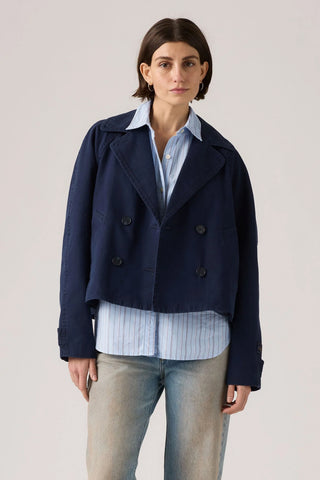 Bree Crop Swing Trench Nightwatch Blue