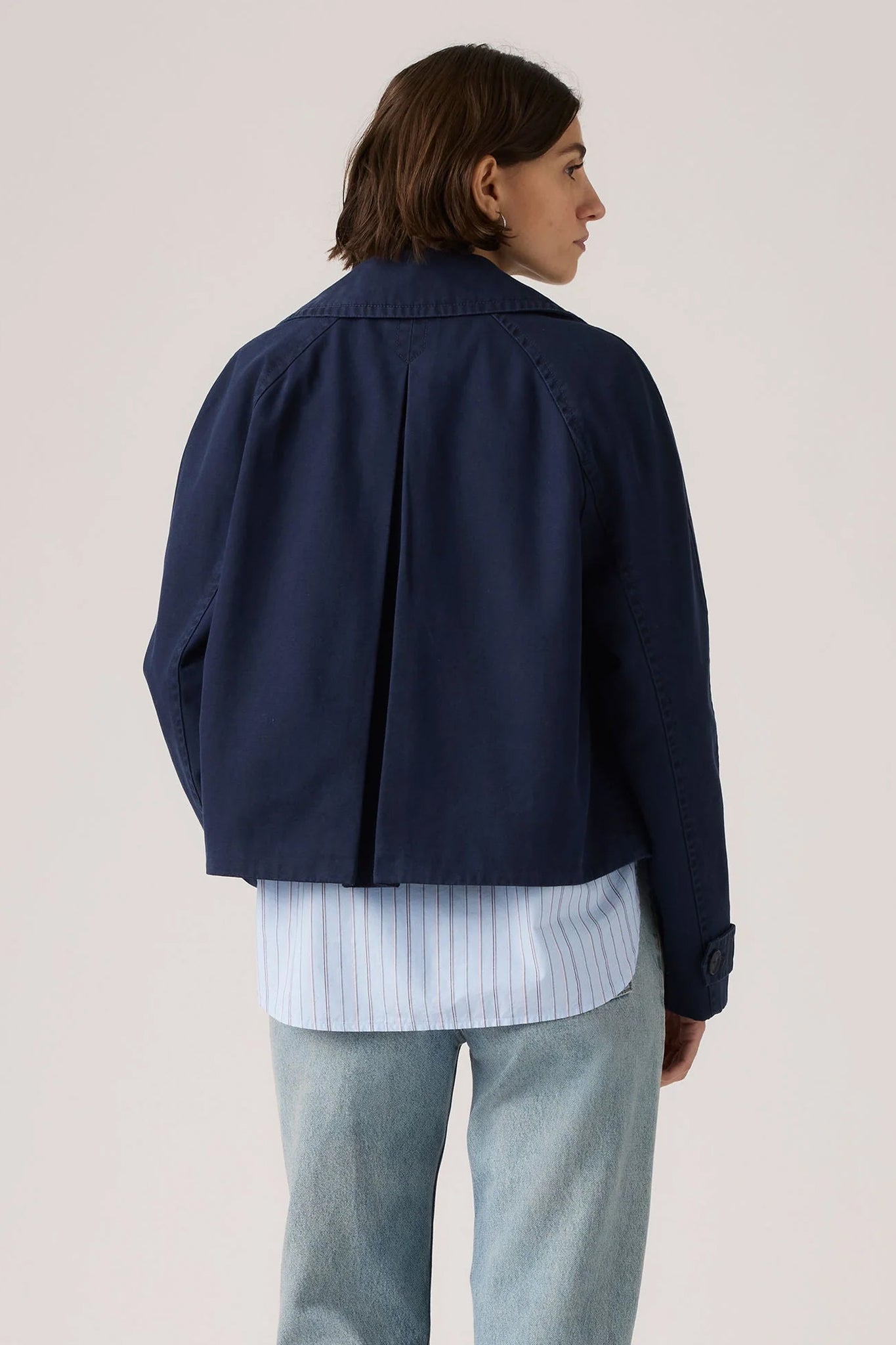 Bree Crop Swing Trench Nightwatch Blue