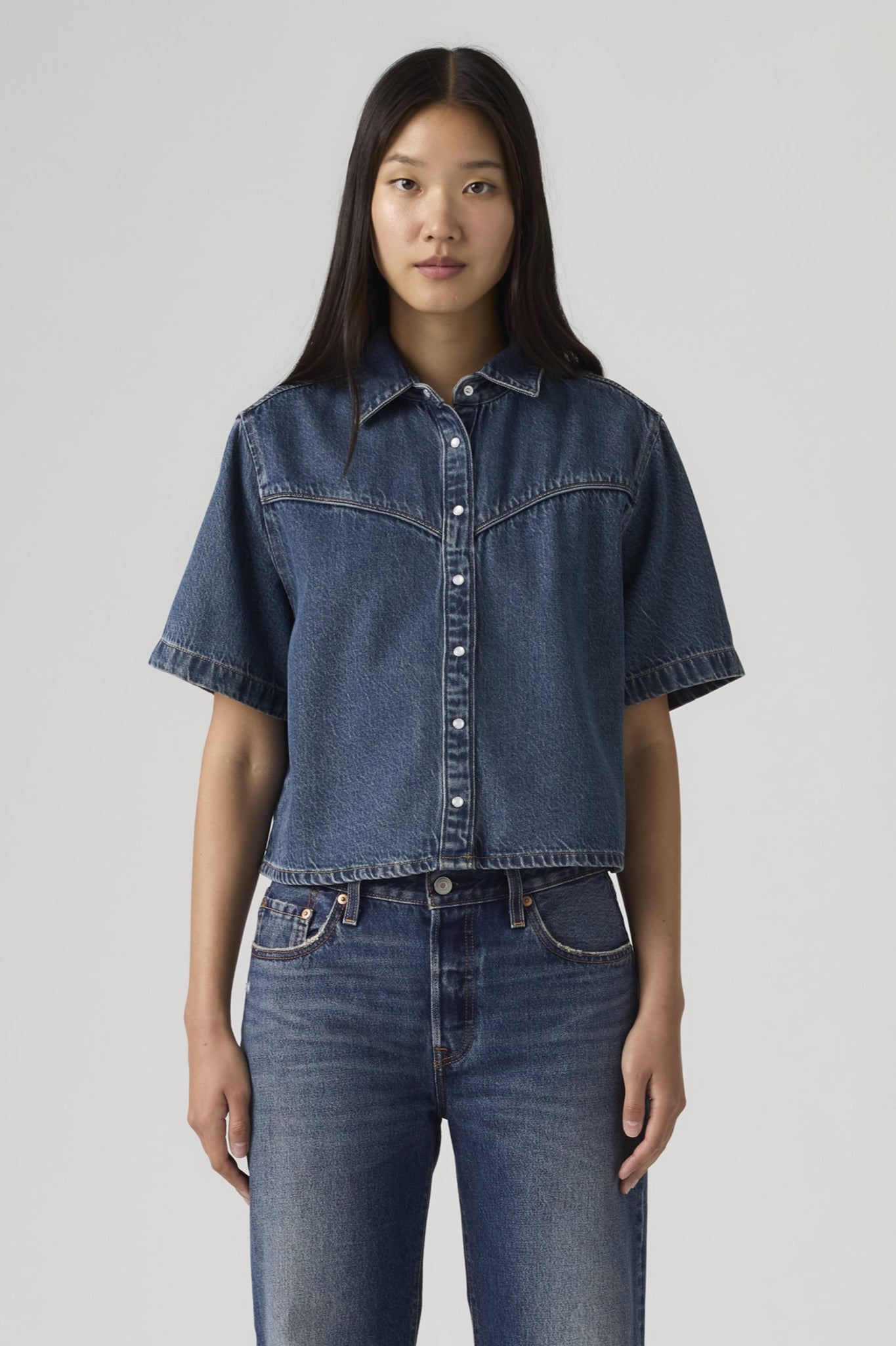 Logan Short Sleeve Denim Shirt Tencel Tinted Times
