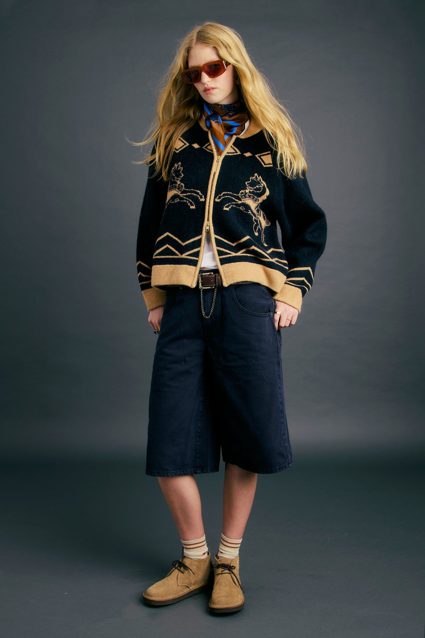 Super Baggy Jort Chipped Black Oyster