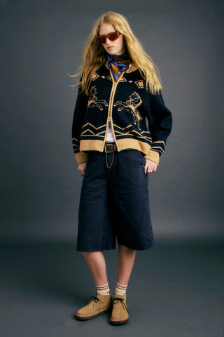 Super Baggy Jort Chipped Black Oyster