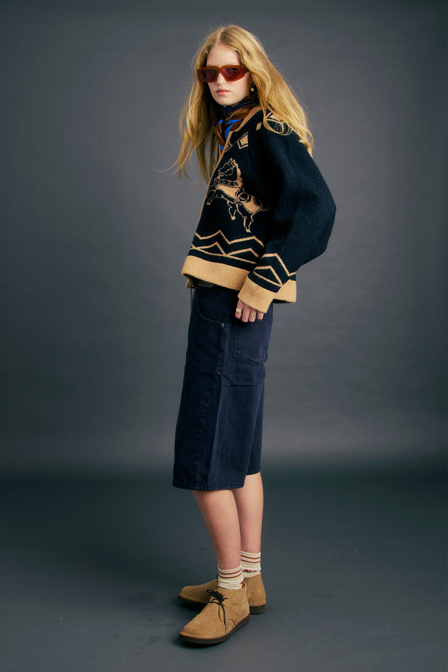 Super Baggy Jort Chipped Black Oyster