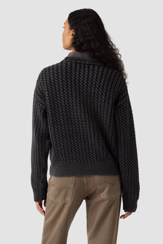 Leilah Cable Crewneck Washed Anthracite Night