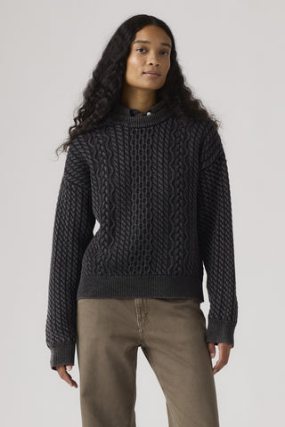 Leilah Cable Crewneck Washed Anthracite Night