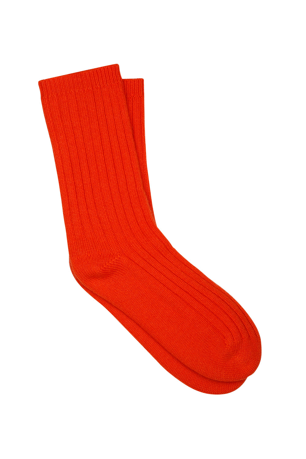 100% Cashmere Rib Socks Flame