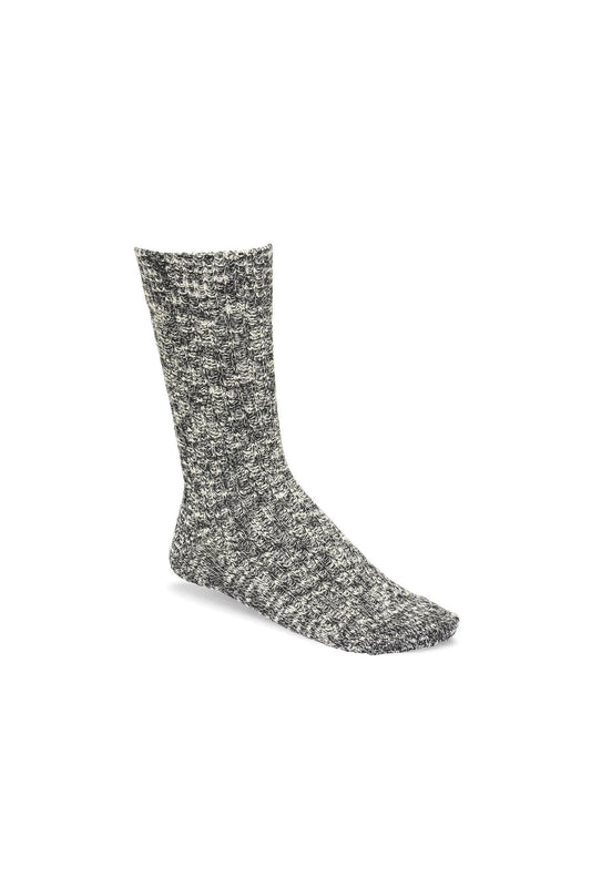Cotton Slub Socks Black Grey