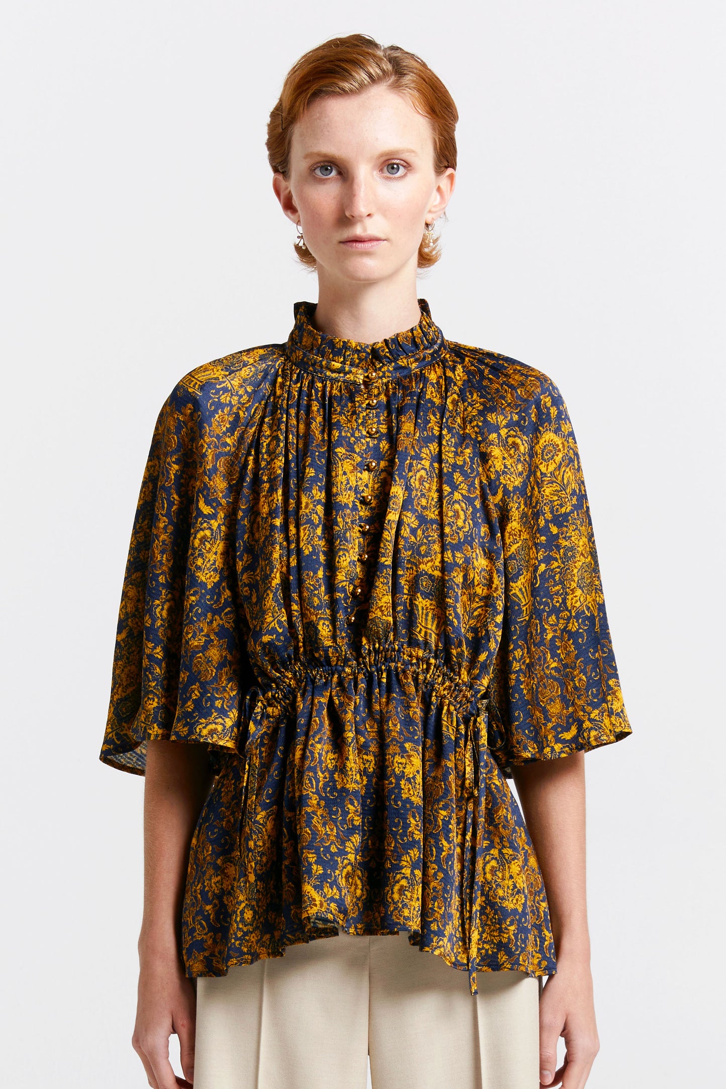 Trinket Top Navy/Antique Gold