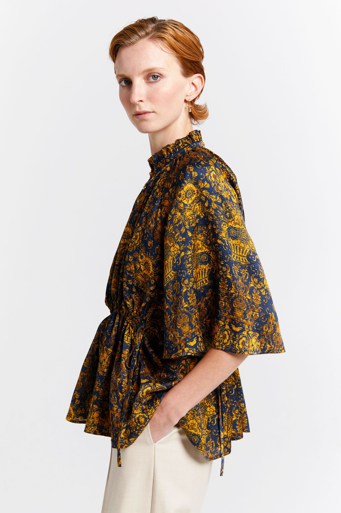 Trinket Top Navy/Antique Gold