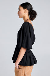 Karen Walker Florence Top - Black