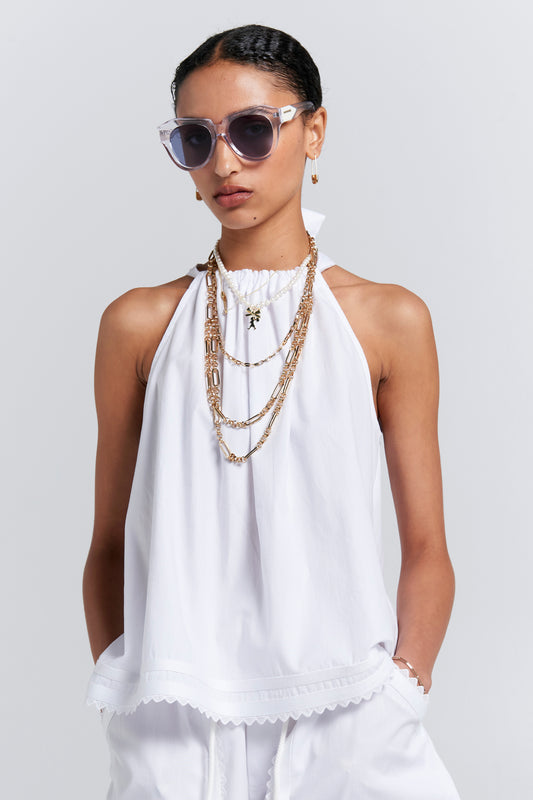 Scout Bow Back Top White