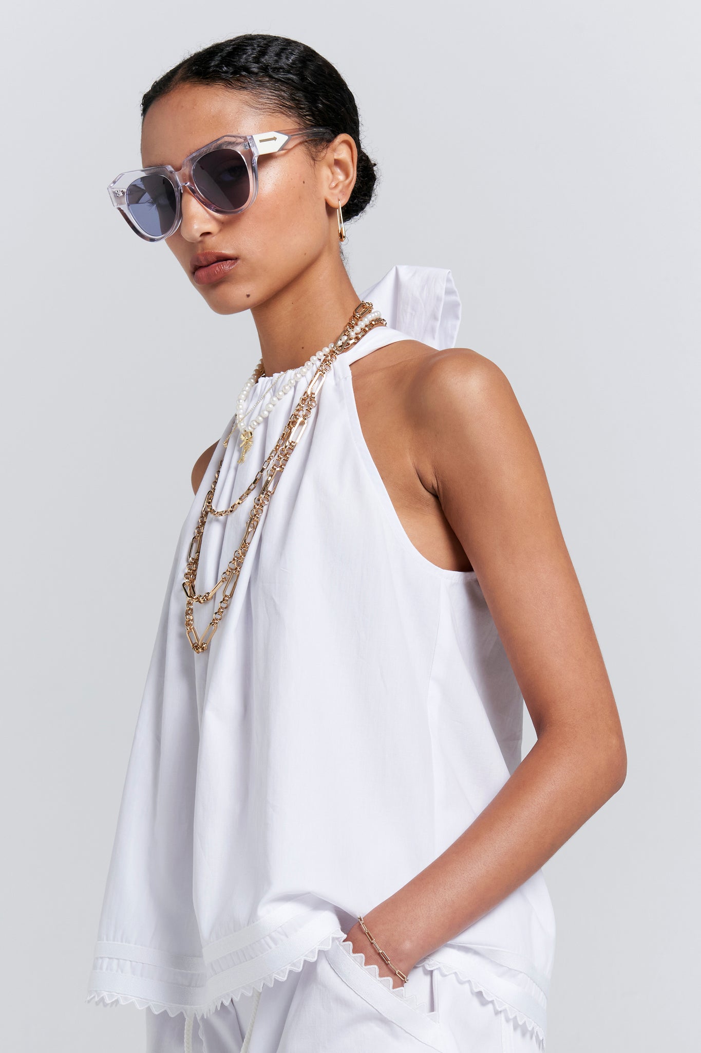 Scout Bow Back Top White