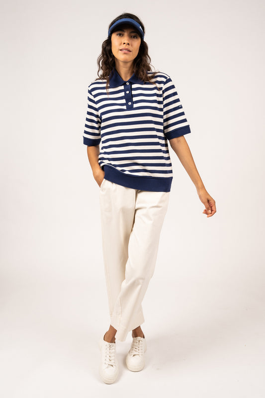 Carola Polo Shirt Indigo/Craie