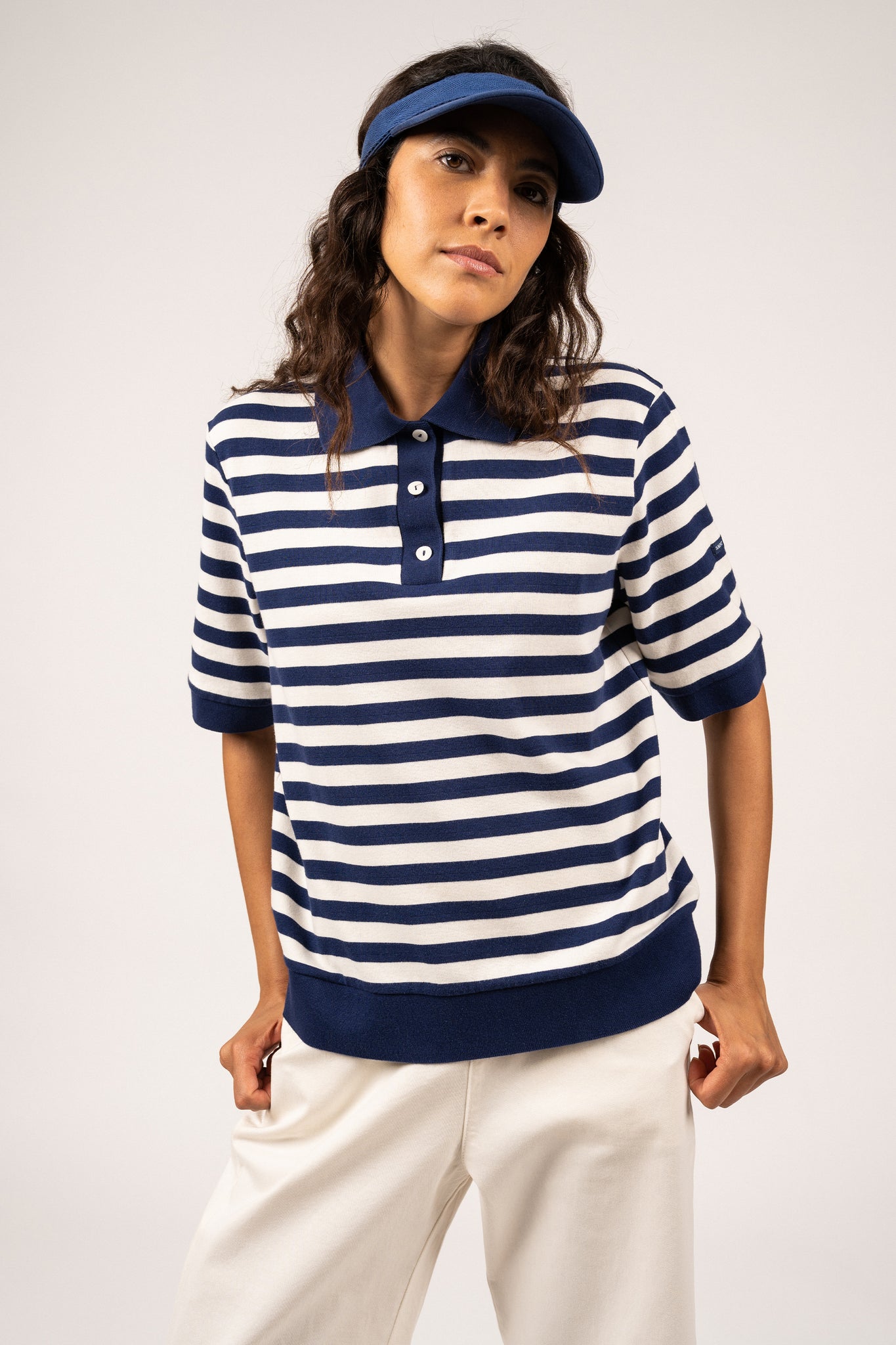 Carola Polo Shirt Indigo/Craie