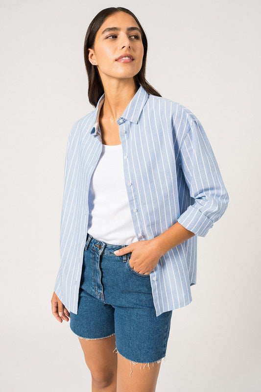 Myriam Blouse Mer/Blanc