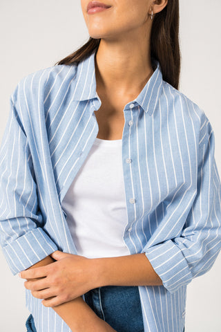 Myriam Blouse Mer/Blanc