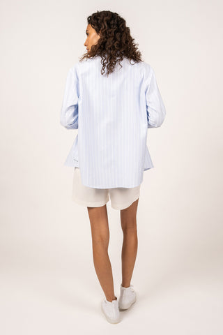 Myriam Blouse Ciel/Blanc