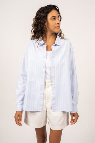 Myriam Blouse Ciel/Blanc