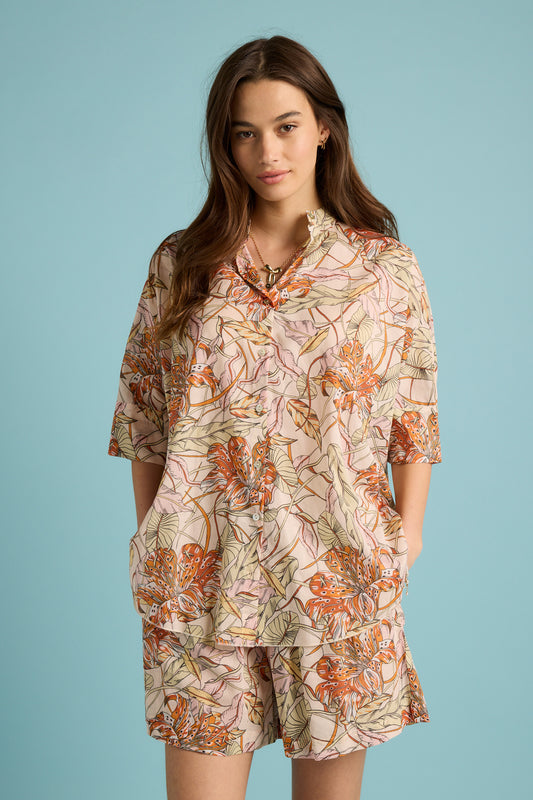 Lilies Flowy Boxer PJ Lilly Pink