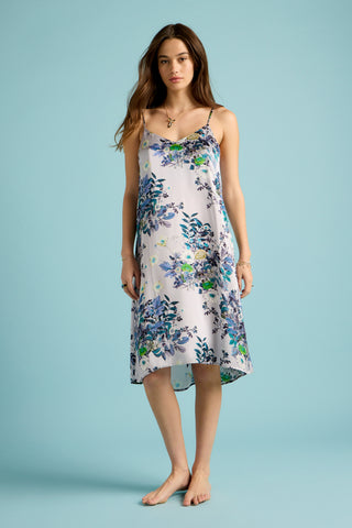 Love Letter Silk Slip Nightie Skyway Blue