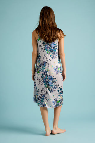 Love Letter Silk Slip Nightie Skyway Blue