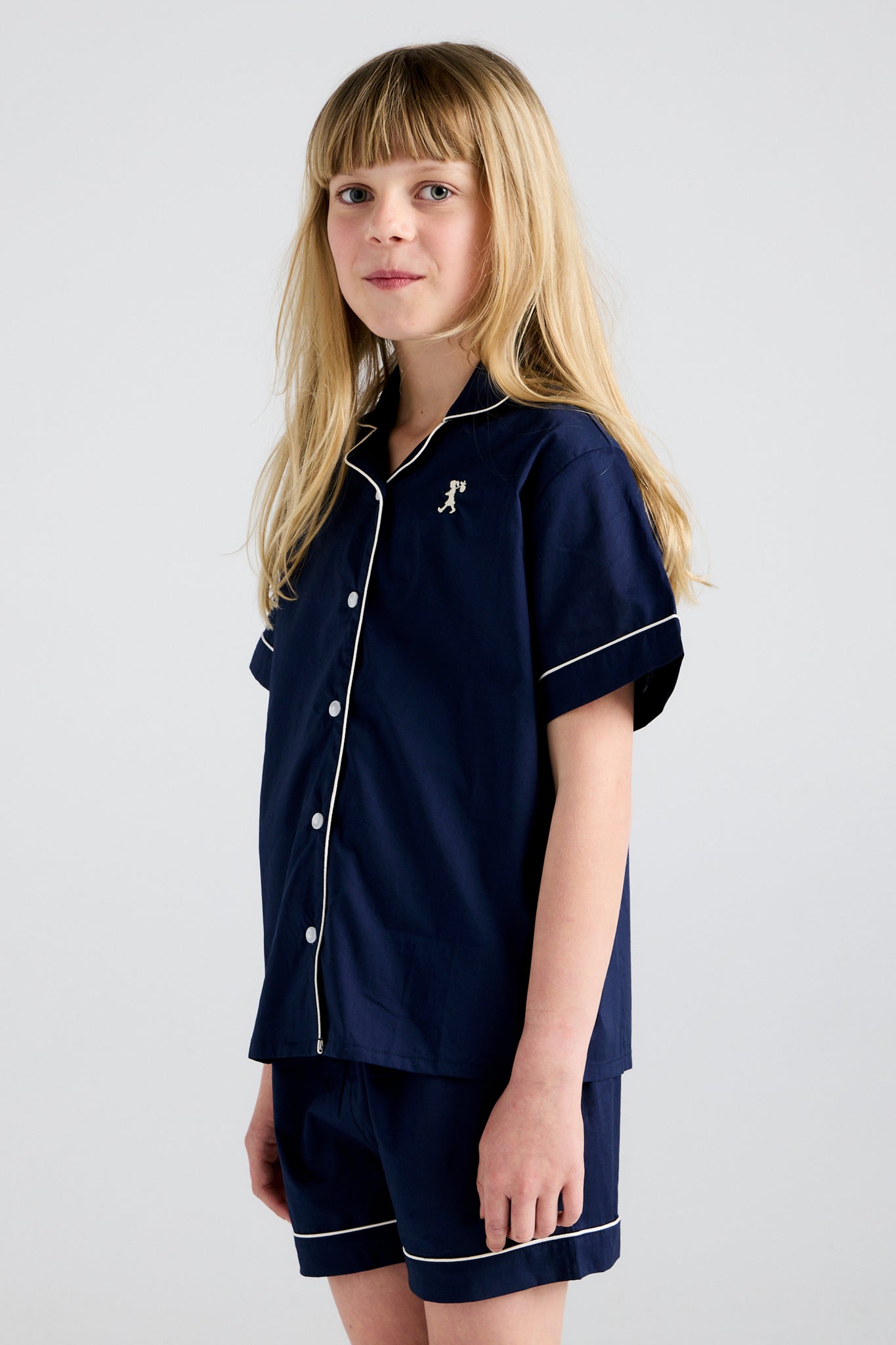 Runaway Girl Kids Boxer PJ Set Deep Indigo