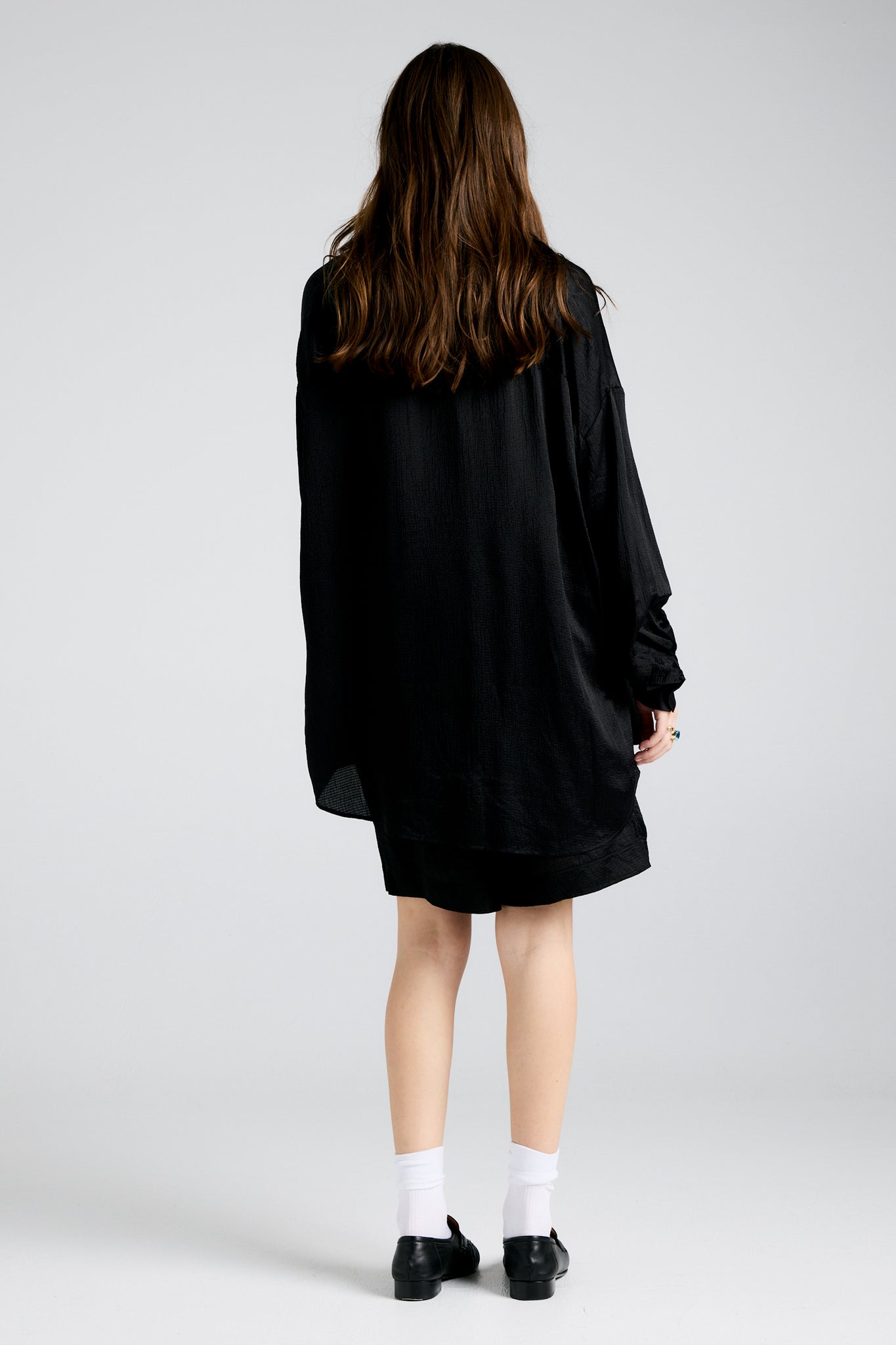 Oversized Walker Shirt Silk Viscose Black