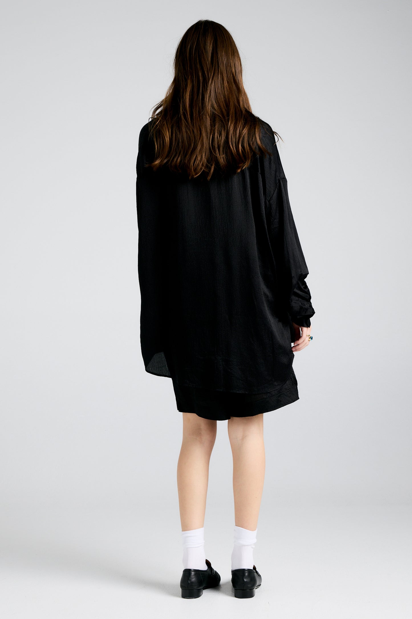 Oversized Walker Shirt Silk Viscose Black