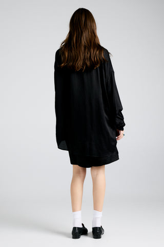 Oversized Walker Shirt Silk Viscose Black