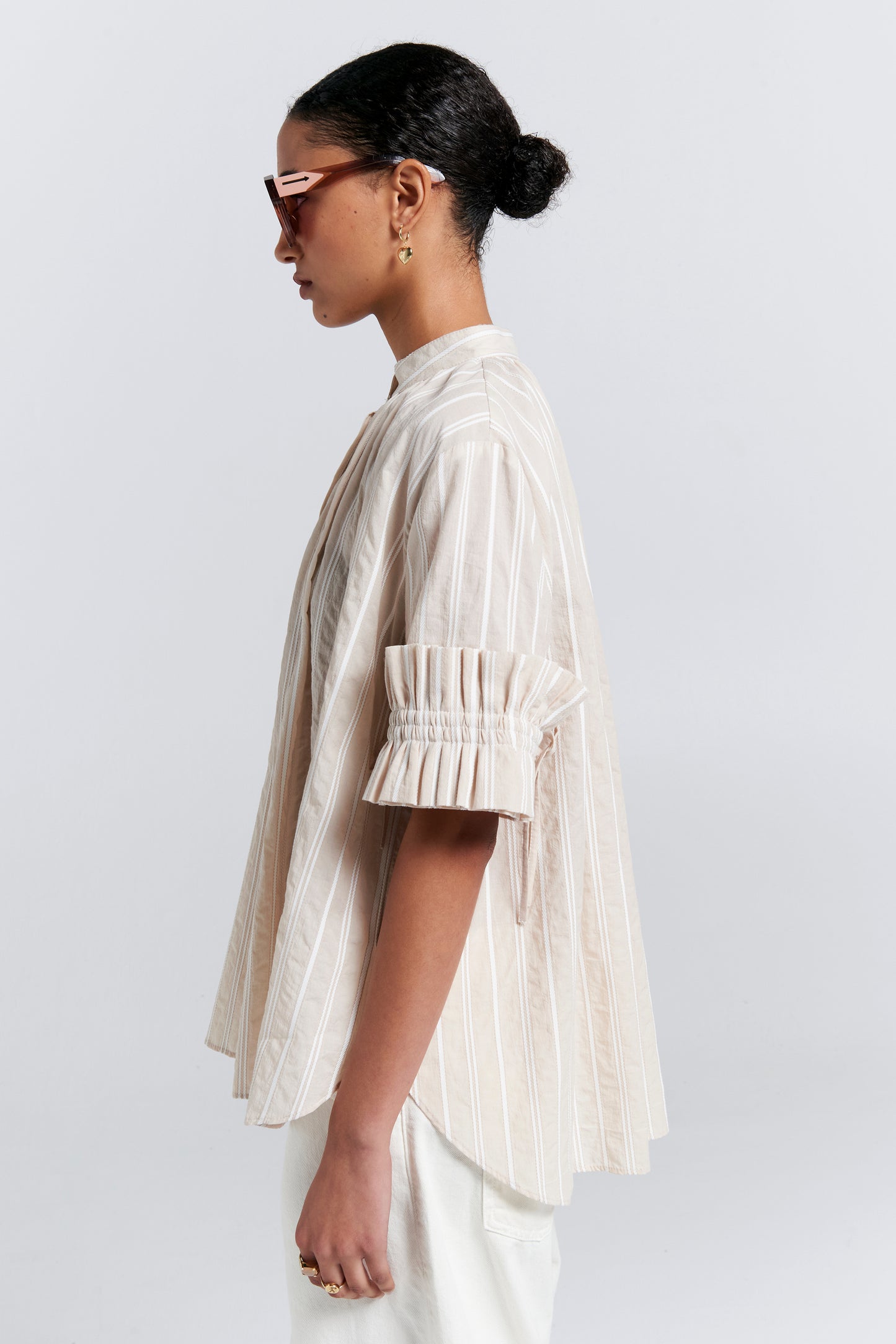 Floret Ruffle Shirt Natural