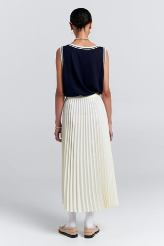 Sunray Pleated Skirt Cream