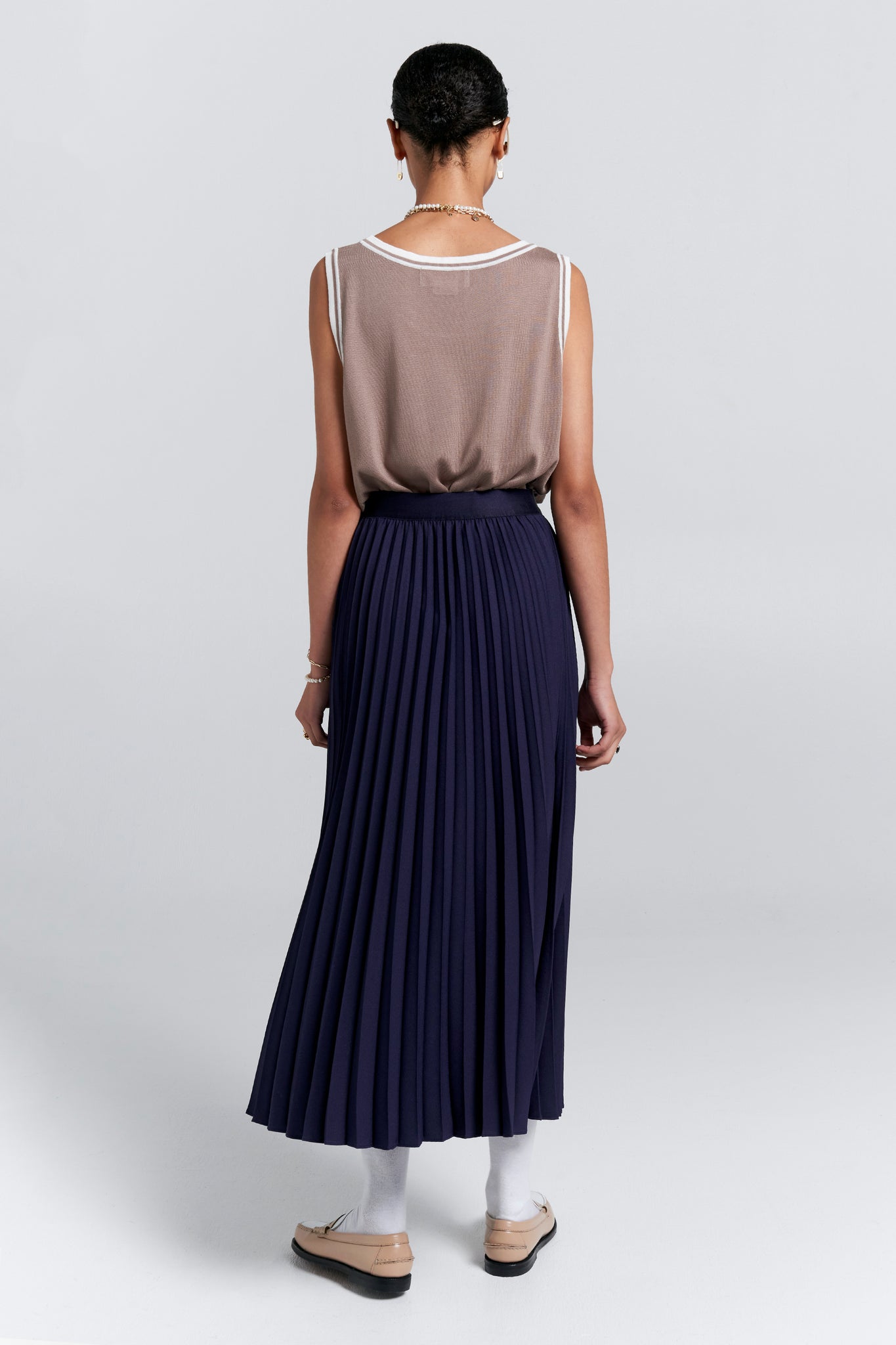 Sunray Pleated Skirt Navy