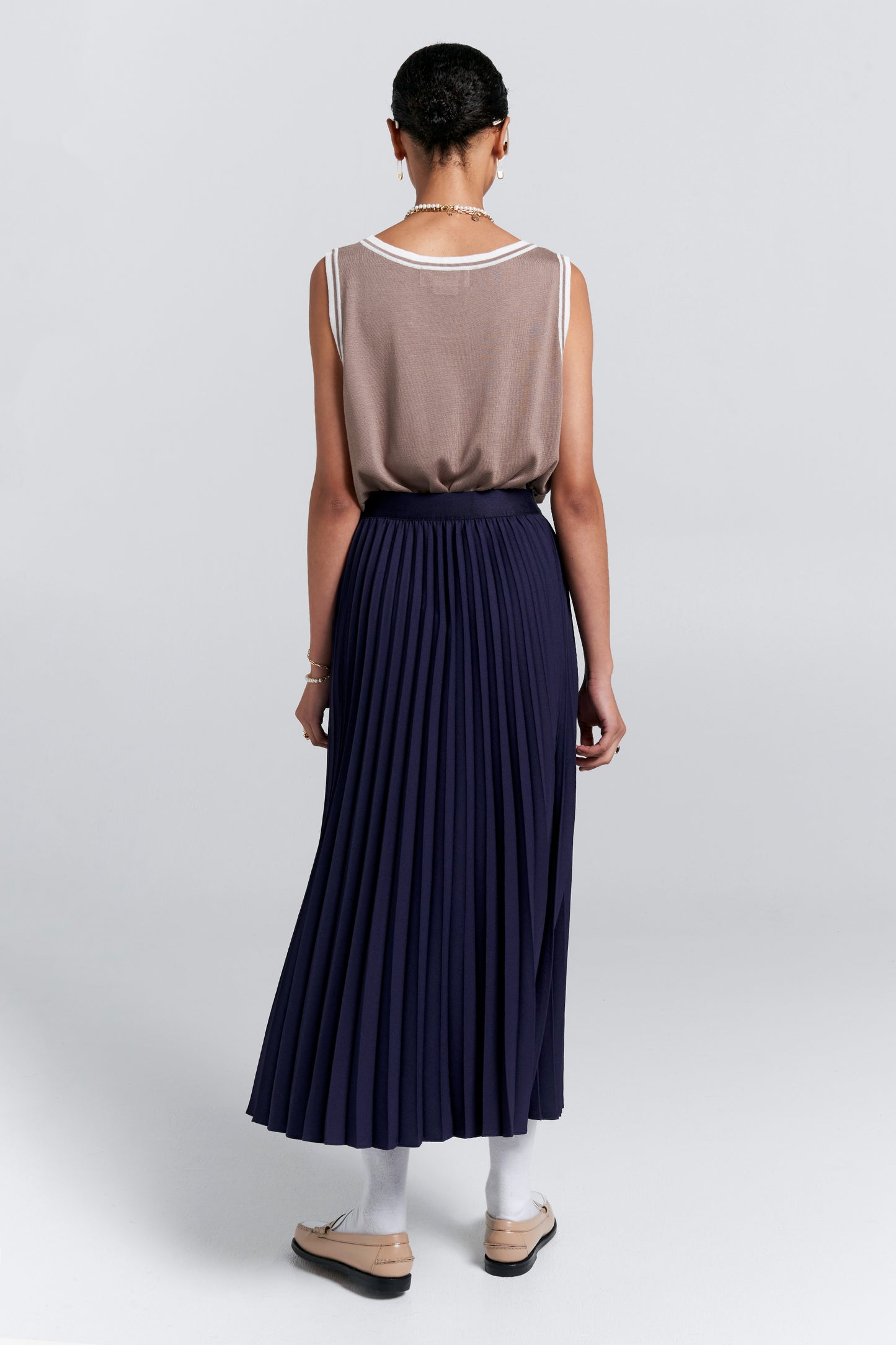 Sunray Pleated Skirt Navy