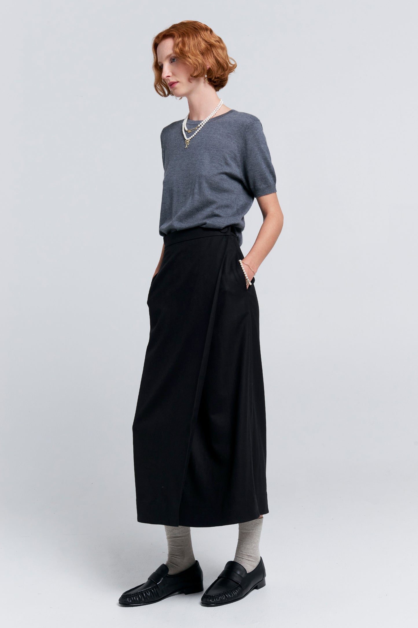 Roving Wrap Skirt Black
