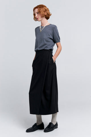 Roving Wrap Skirt Black