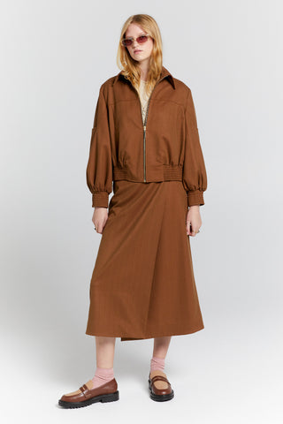Roving Wrap Skirt Chestnut