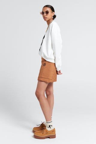 Quilted Monogram Skirt Dark Tan