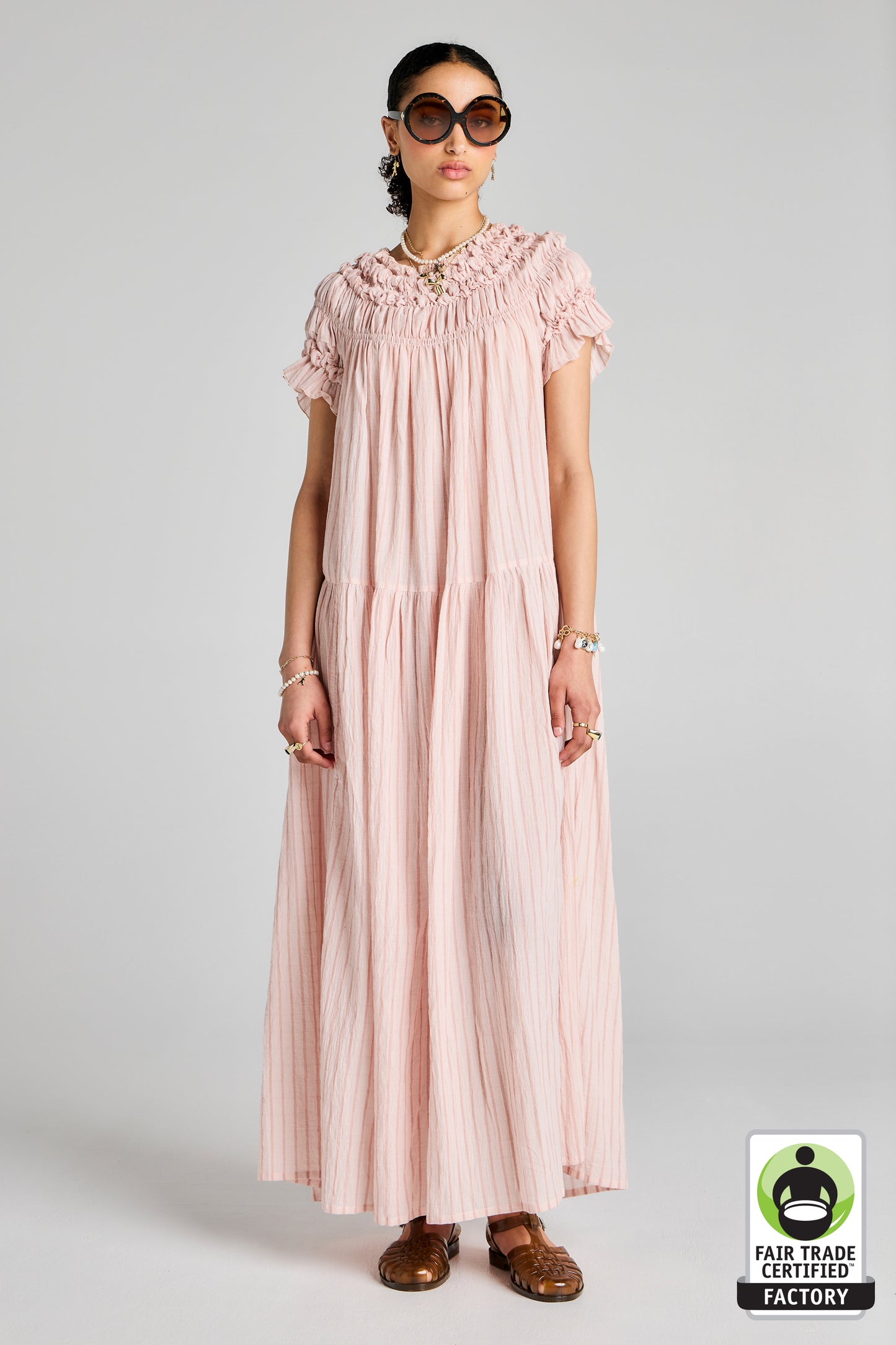 Orestes Organic Cotton Dress Pink