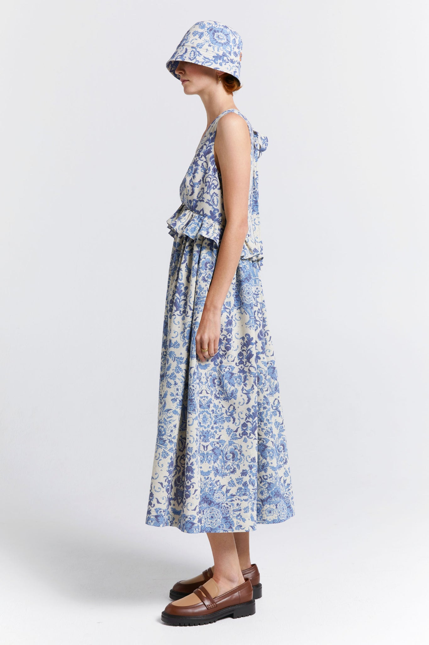 Cordyline Dress Natural/Blue