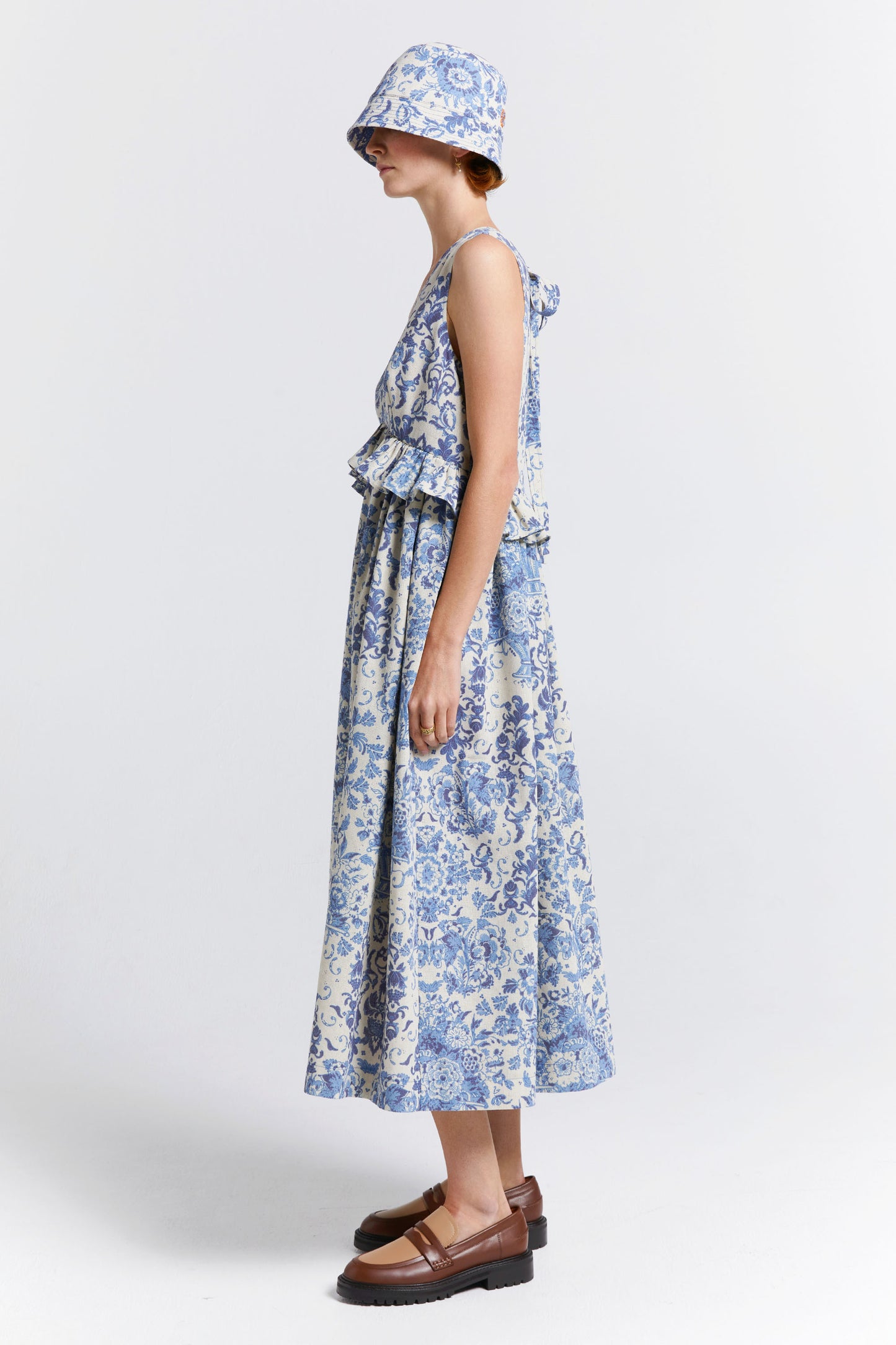 Cordyline Dress Natural/Blue