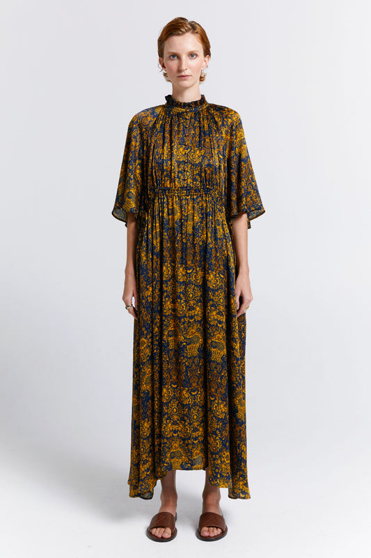 Trinket Dress Navy/Antique Gold