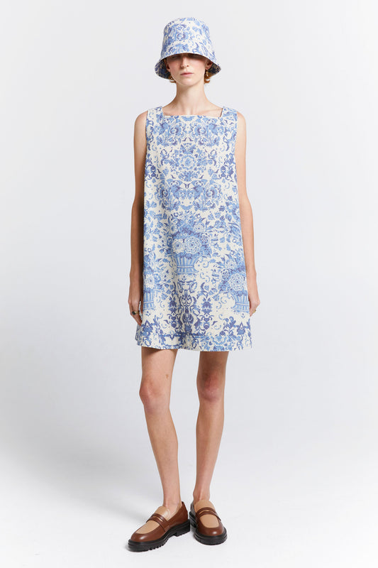 Porcelain Pinafore Natural/Blue