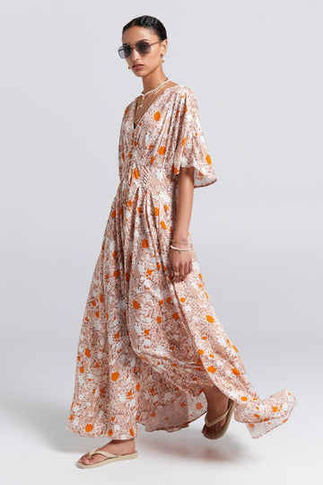 Karen Walker Academy Dress - Chocolate/Gold