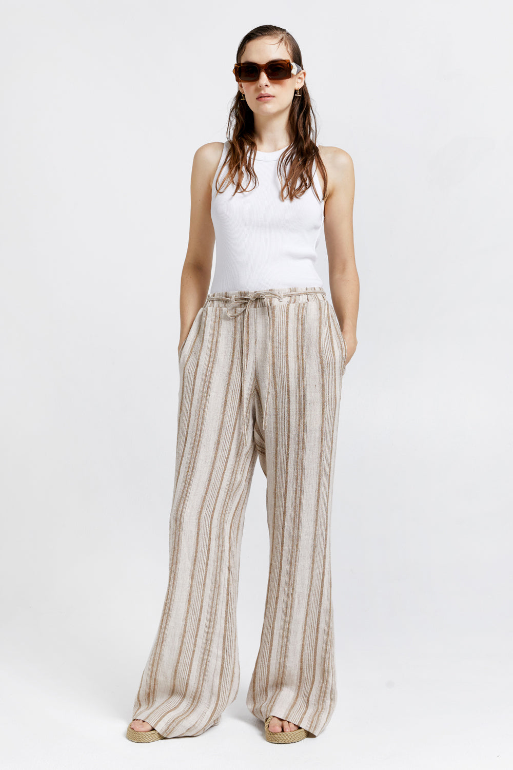 Curio Palazzo Pants Natural/Tan