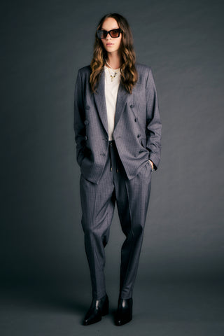 Nico Trousers Fine Pinstripe Charcoal