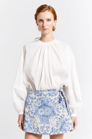 Cherished Wrap Skort Natural/Blue