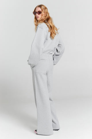 Pin Tuck Track Pants Grey Marle