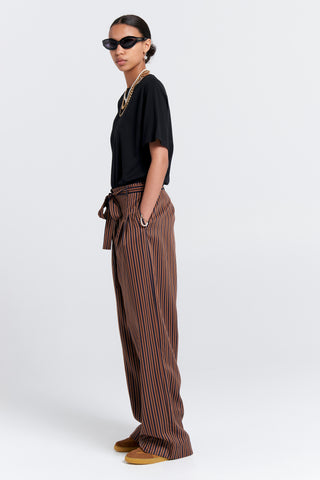Avenue Pant Brown Multi Stripe